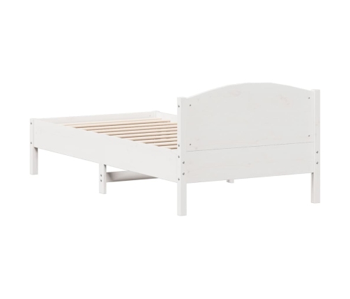 Estructura de cama sin colchón madera maciza blanca 90x190 cm