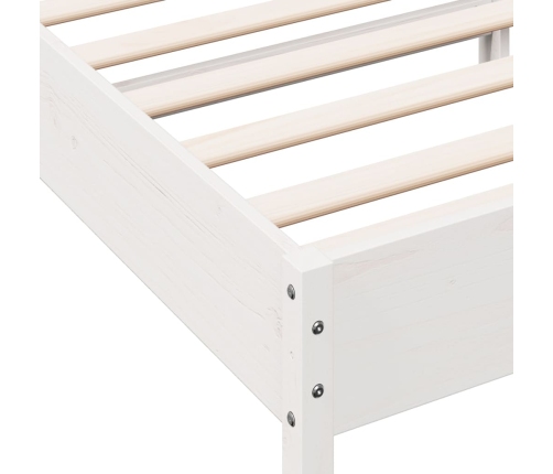 Estructura de cama sin colchón madera maciza blanca 90x190 cm