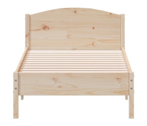 Estructura de cama sin colchón madera maciza pino 75x190 cm