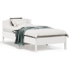 Estructura de cama sin colchón madera maciza blanca 75x190 cm