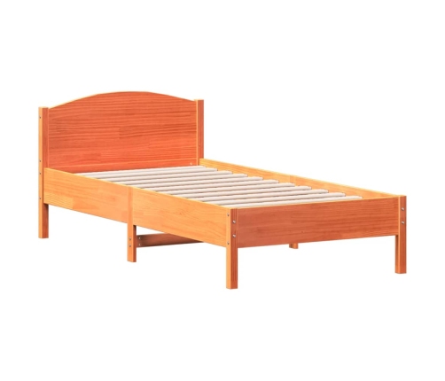 Estructura de cama sin colchón madera maciza marrón 75x190 cm