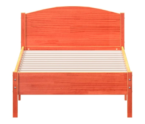 Estructura de cama sin colchón madera maciza marrón 75x190 cm