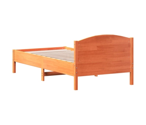 Estructura de cama sin colchón madera maciza marrón 75x190 cm