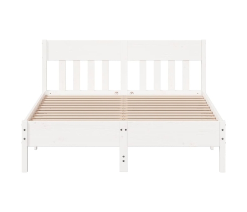 Estructura de cama sin colchón madera de pino blanca 150x200 cm