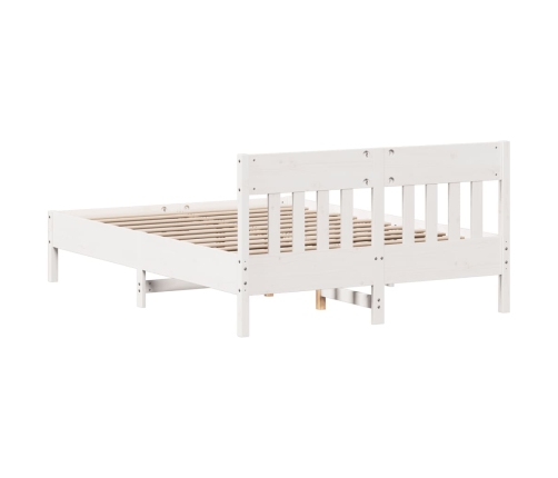 Estructura de cama sin colchón madera de pino blanca 150x200 cm