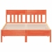 Cama sin colchón madera maciza de pino marrón cera 140x200 cm