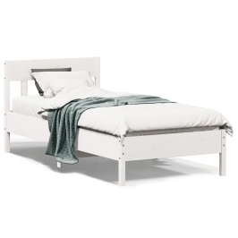 Estructura cama sin colchón madera maciza pino blanca 100x200cm