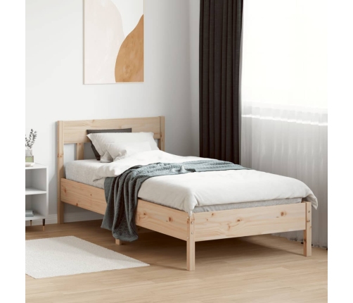 Estructura de cama sin colchón madera maciza de pino 90x200 cm