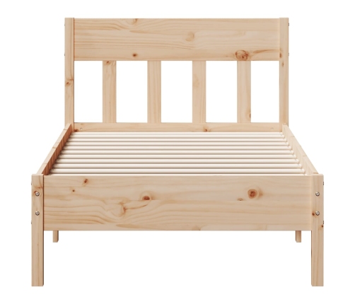 Estructura de cama sin colchón madera maciza de pino 90x200 cm