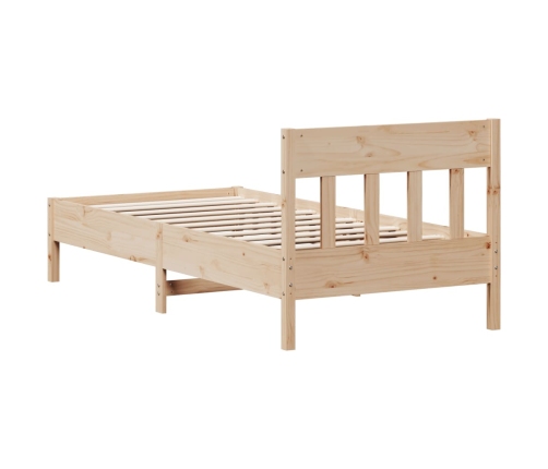 Estructura de cama sin colchón madera maciza de pino 90x200 cm