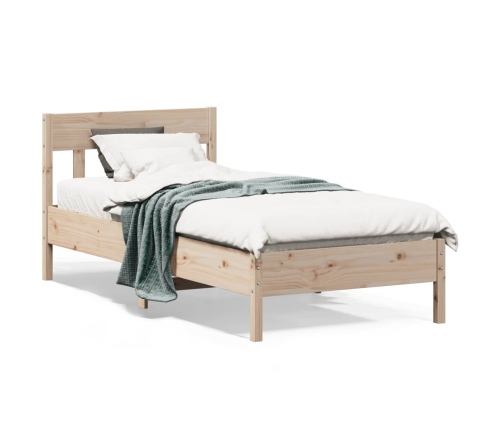 Estructura de cama sin colchón madera maciza de pino 90x200 cm