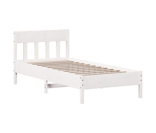 Estructura de cama sin colchón madera de pino blanca 90x200 cm