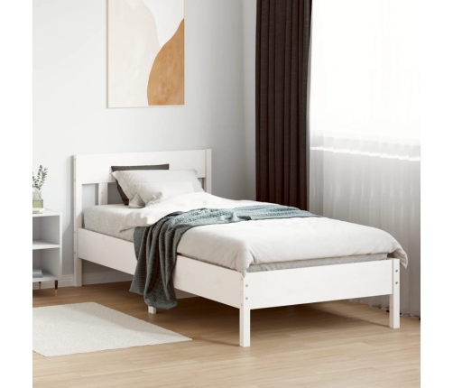 Estructura de cama sin colchón madera de pino blanca 90x200 cm