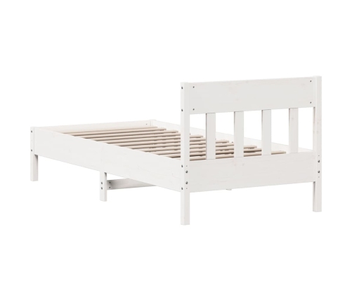 Estructura de cama sin colchón madera de pino blanca 90x200 cm