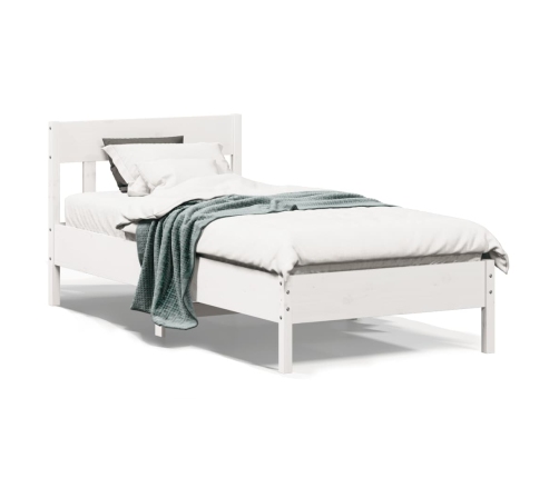 Estructura de cama sin colchón madera de pino blanca 90x200 cm