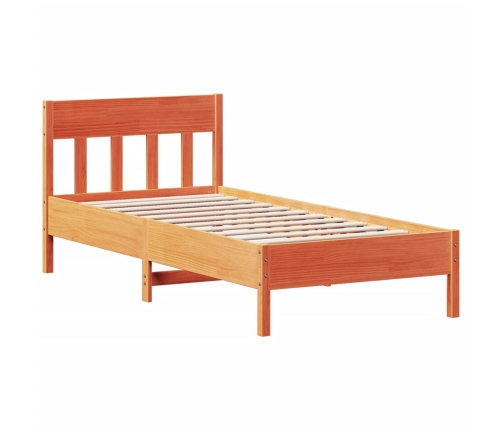 Estructura de cama sin colchón madera de pino marrón 90x200 cm