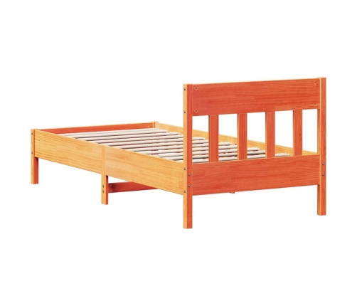 Estructura de cama sin colchón madera de pino marrón 90x200 cm