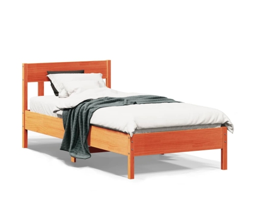 Estructura de cama sin colchón madera de pino marrón 90x200 cm