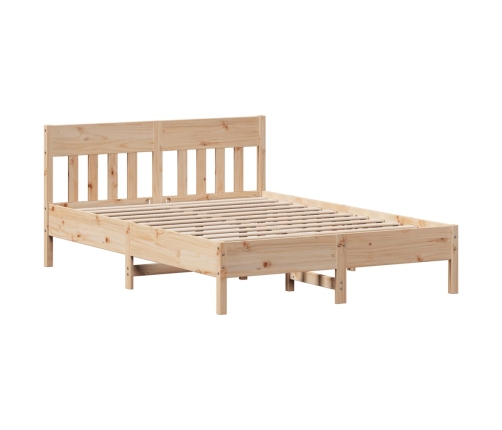 Estructura de cama sin colchón madera maciza de pino 140x190 cm