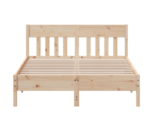 Estructura de cama sin colchón madera maciza de pino 140x190 cm