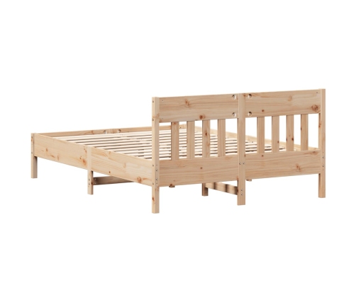 Estructura de cama sin colchón madera maciza de pino 140x190 cm