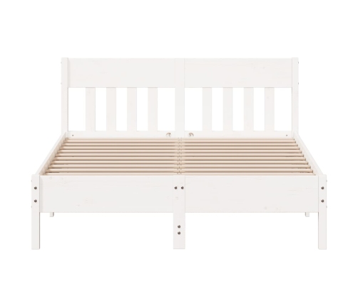 Estructura de cama sin colchón madera de pino blanca 140x190 cm