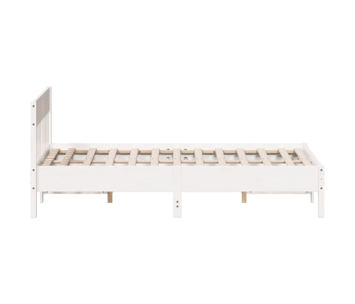 Estructura de cama sin colchón madera de pino blanca 140x190 cm