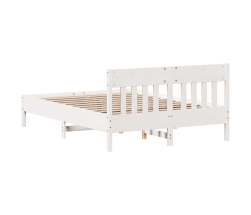 Estructura de cama sin colchón madera de pino blanca 140x190 cm