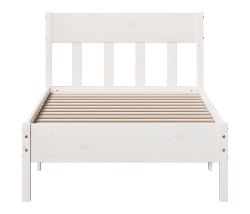 Estructura de cama sin colchón madera maciza blanca 90x190 cm