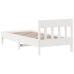 Estructura de cama sin colchón madera maciza blanca 90x190 cm