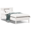 Estructura de cama sin colchón madera maciza blanca 90x190 cm