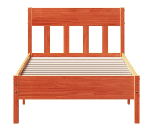 Estructura de cama sin colchón madera maciza marrón 90x190 cm