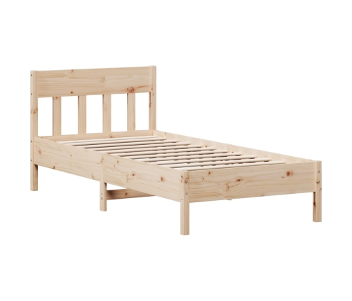 Estructura de cama sin colchón madera maciza pino 75x190 cm