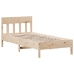 Estructura de cama sin colchón madera maciza pino 75x190 cm