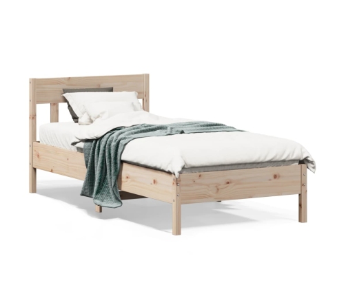 Estructura de cama sin colchón madera maciza pino 75x190 cm