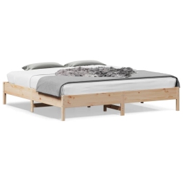 Estructura de cama sin colchón madera maciza de pino 200x200 cm