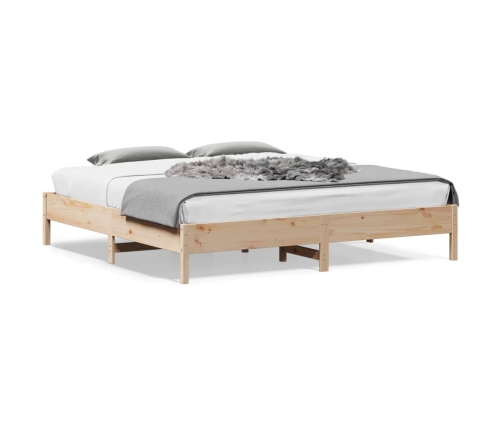 Estructura de cama sin colchón madera maciza de pino 180x200 cm