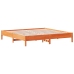 Cama sin colchón madera maciza de pino marrón cera 180x200 cm