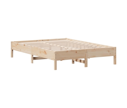 Estructura de cama sin colchón madera maciza de pino 160x200 cm