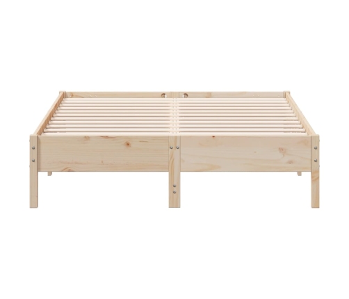 Estructura de cama sin colchón madera maciza de pino 160x200 cm