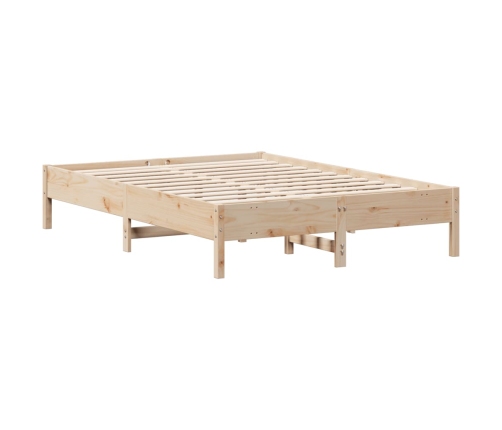 Estructura de cama sin colchón madera maciza de pino 160x200 cm