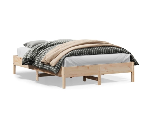 Estructura de cama sin colchón madera maciza de pino 160x200 cm