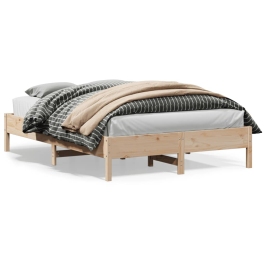 Estructura de cama sin colchón madera de pino blanco 150x200 cm