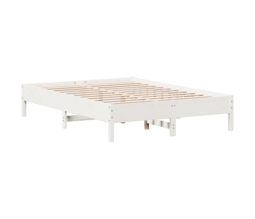 Estructura de cama sin colchón madera de pino blanca 150x200 cm