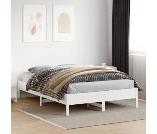 Estructura de cama sin colchón madera de pino blanca 150x200 cm