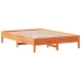 Cama sin colchón madera maciza de pino marrón cera 140x200 cm