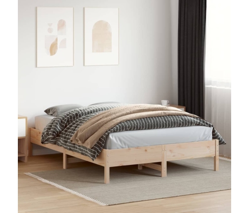 Estructura de cama sin colchón madera de pino maciza 120x200 cm