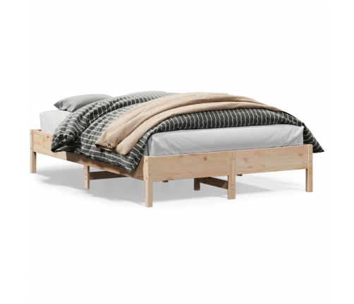 Estructura de cama sin colchón madera de pino maciza 120x200 cm