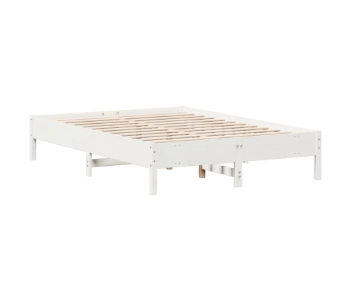 Estructura de cama sin colchón madera de pino blanca 120x200 cm