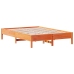 Cama sin colchón madera maciza de pino marrón cera 120x200 cm